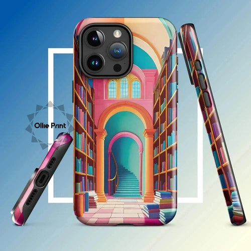 Ollieprint Enchanting Library Art Tough Case for iPhone® 11, 12, 13, 14, 15 - Ollie Print Designs LLC