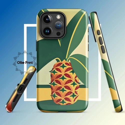 Ollieprint Pineapple Tropical Fruit Artwork Tough Case for iPhone® 11, 12, 13, 14, 15 - Ollie Print Designs LLC