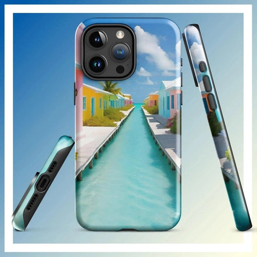 Ollieprint Overwater Hotel Art Tough Case for iPhone® 11, 12, 13, 14, 15 - Ollie Print Designs LLC