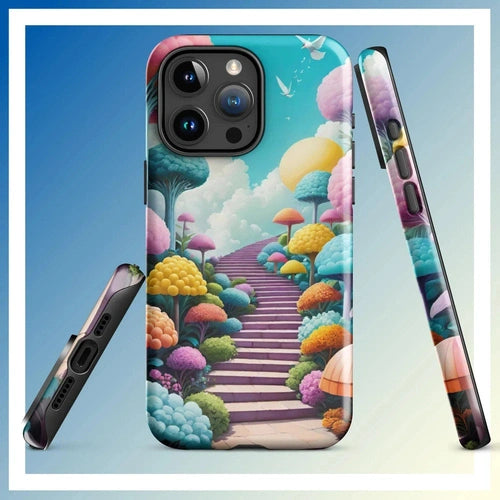 Ollieprint Stairway to the Sky Art Tough Case for iPhone® 11, 12, 13, 14, 15 - Ollie Print Designs LLC