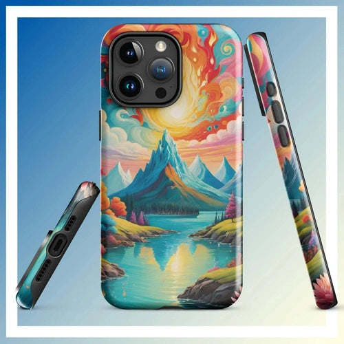 Ollie Print Fire and Water Art Tough Case for iPhone® 11, 12, 13, 14, 15 - Ollie Print Designs LLC