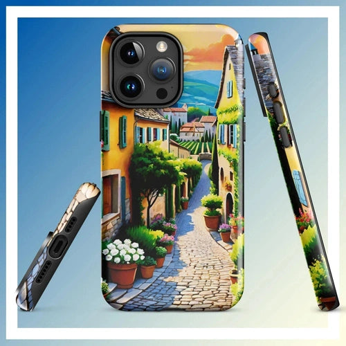 Ollieprint French Country Village Artwork Tough Case for iPhone® 11, 12, 13, 14, 15 - Ollie Print Designs LLC