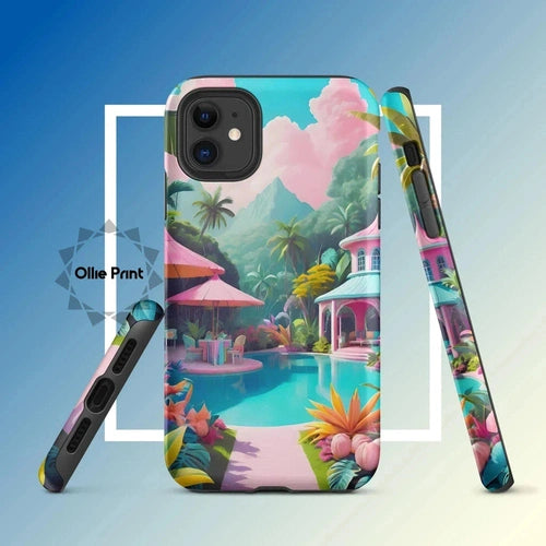 Ollieprint Pastel Pool Artwork Tough Case for iPhone® 11, 12, 13, 14, 15 - Ollie Print Designs LLC