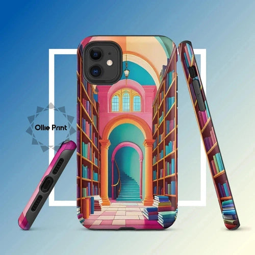 Ollieprint Enchanting Library Art Tough Case for iPhone® 11, 12, 13, 14, 15 - Ollie Print Designs LLC