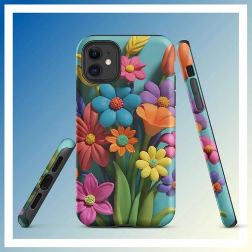 Ollie Print Clay Flower Bouquet Tough Case for iPhone® 11, 12, 13, 14, 15 - Ollie Print Designs LLC