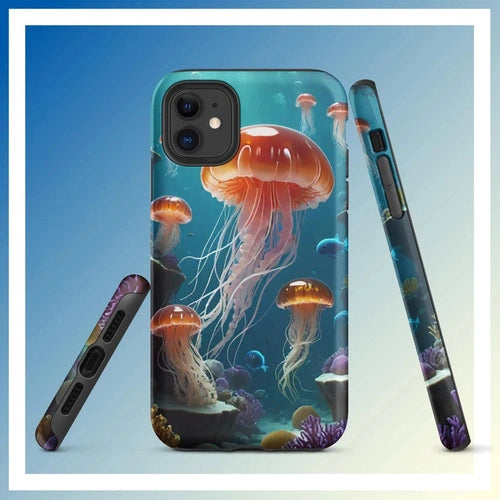 Ollieprint Jellyfish Ocean Tough Case for iPhone® 11, 12, 13, 14, 15 - Ollie Print Designs LLC