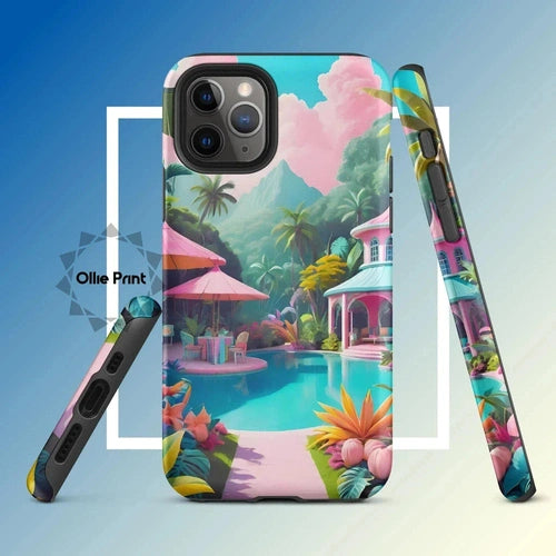 Ollieprint Pastel Pool Artwork Tough Case for iPhone® 11, 12, 13, 14, 15 - Ollie Print Designs LLC