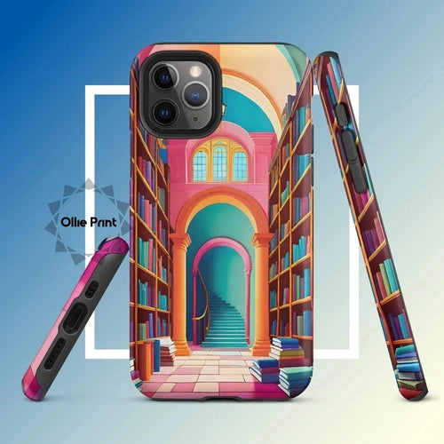 Ollieprint Enchanting Library Art Tough Case for iPhone® 11, 12, 13, 14, 15 - Ollie Print Designs LLC