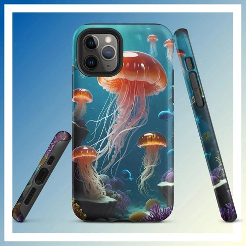 Ollieprint Jellyfish Ocean Tough Case for iPhone® 11, 12, 13, 14, 15 - Ollie Print Designs LLC