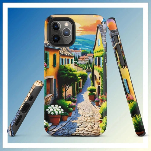 Ollieprint French Country Village Artwork Tough Case for iPhone® 11, 12, 13, 14, 15 - Ollie Print Designs LLC