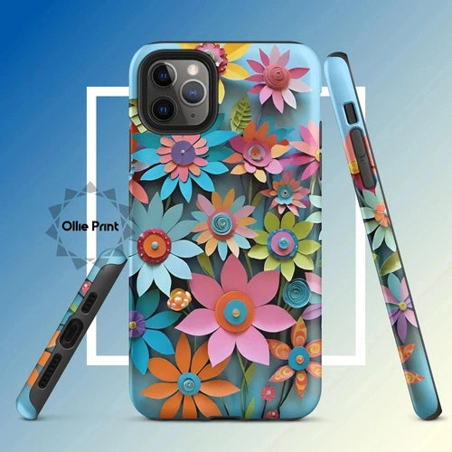 Ollieprint Paper Flowers Art Tough Case for iPhone® 11, 12, 13, 14, 15 - Ollie Print Designs LLC