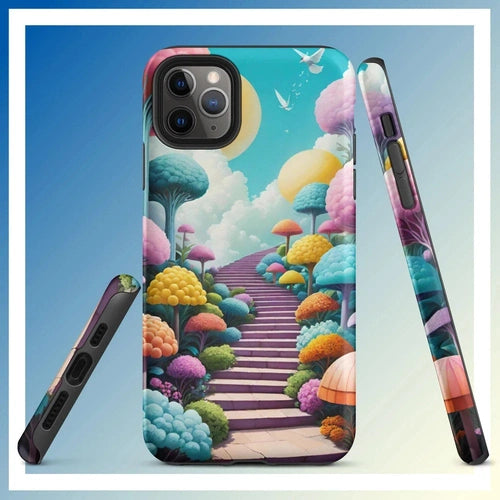 Ollieprint Stairway to the Sky Art Tough Case for iPhone® 11, 12, 13, 14, 15 - Ollie Print Designs LLC