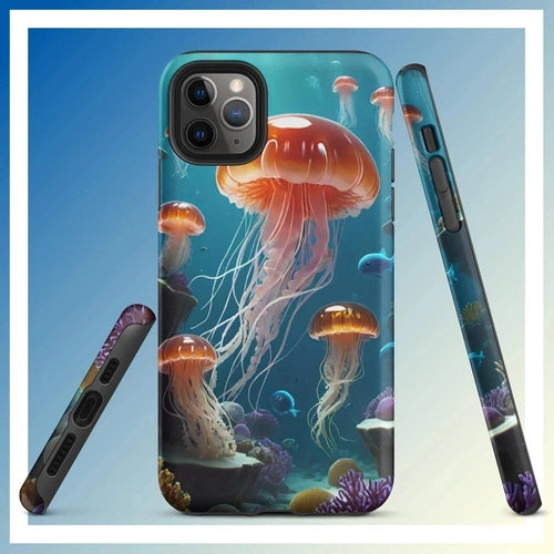 Ollieprint Jellyfish Ocean Tough Case for iPhone® 11, 12, 13, 14, 15 - Ollie Print Designs LLC