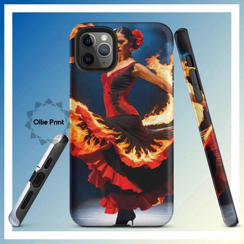 Ollieprint Fire Flamenco Dancer Art Tough Case for iPhone® 11, 12, 13, 14, 15 - Ollie Print Designs LLC