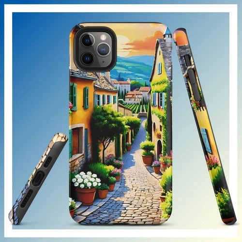 Ollieprint French Country Village Artwork Tough Case for iPhone® 11, 12, 13, 14, 15 - Ollie Print Designs LLC