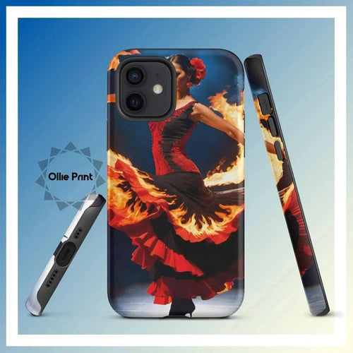 Ollieprint Fire Flamenco Dancer Art Tough Case for iPhone® 11, 12, 13, 14, 15 - Ollie Print Designs LLC