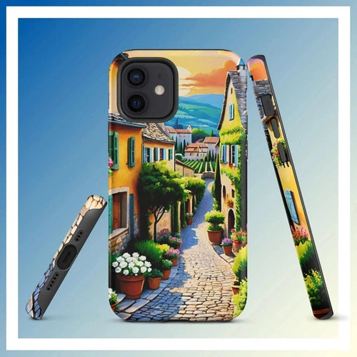 Ollieprint French Country Village Artwork Tough Case for iPhone® 11, 12, 13, 14, 15 - Ollie Print Designs LLC