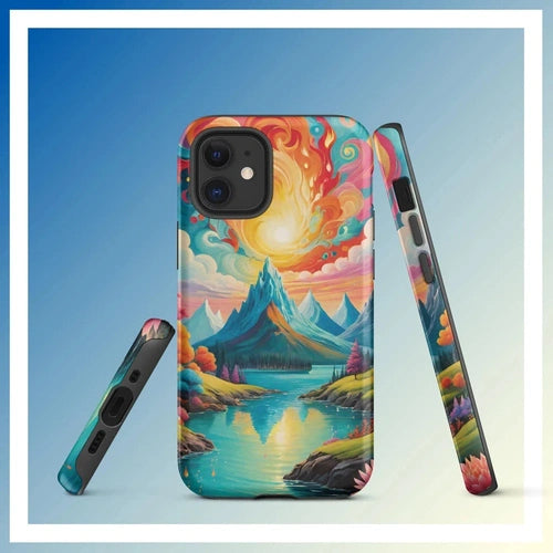 Ollie Print Fire and Water Art Tough Case for iPhone® 11, 12, 13, 14, 15 - Ollie Print Designs LLC