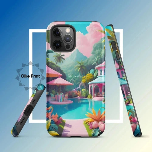 Ollieprint Pastel Pool Artwork Tough Case for iPhone® 11, 12, 13, 14, 15 - Ollie Print Designs LLC