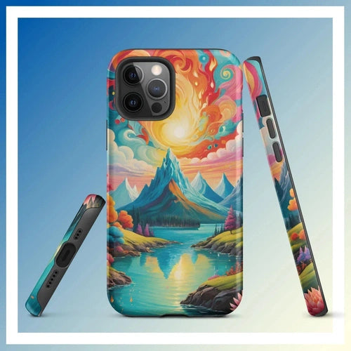 Ollie Print Fire and Water Art Tough Case for iPhone® 11, 12, 13, 14, 15 - Ollie Print Designs LLC