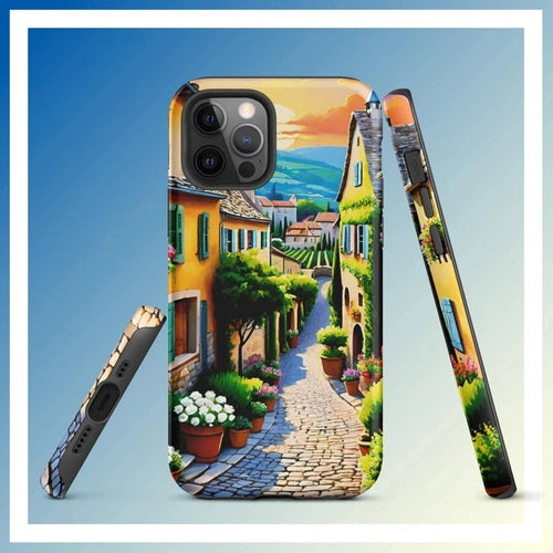 Ollieprint French Country Village Artwork Tough Case for iPhone® 11, 12, 13, 14, 15 - Ollie Print Designs LLC