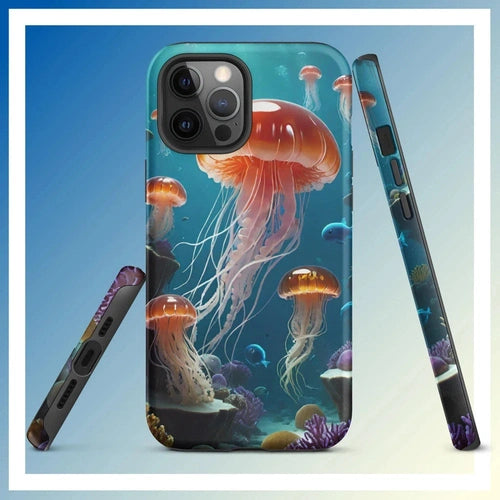 Ollieprint Jellyfish Ocean Tough Case for iPhone® 11, 12, 13, 14, 15 - Ollie Print Designs LLC