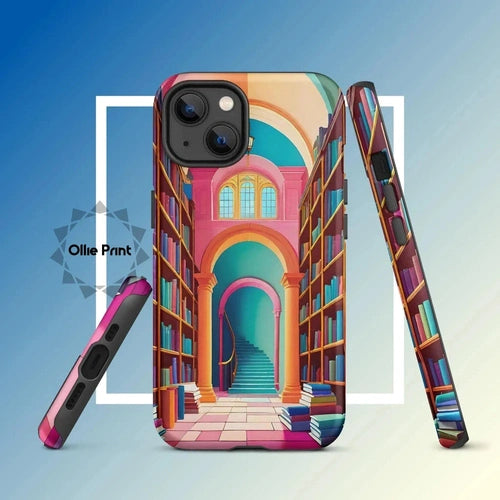 Ollieprint Enchanting Library Art Tough Case for iPhone® 11, 12, 13, 14, 15 - Ollie Print Designs LLC