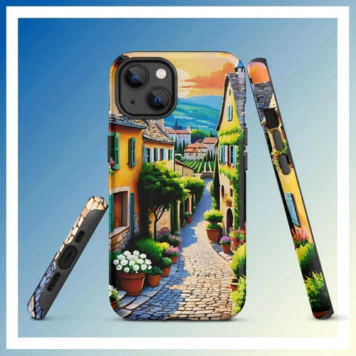 Ollieprint French Country Village Artwork Tough Case for iPhone® 11, 12, 13, 14, 15 - Ollie Print Designs LLC