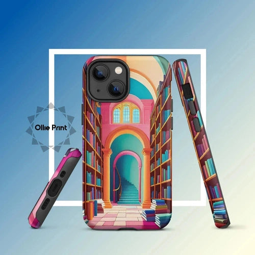 Ollieprint Enchanting Library Art Tough Case for iPhone® 11, 12, 13, 14, 15 - Ollie Print Designs LLC