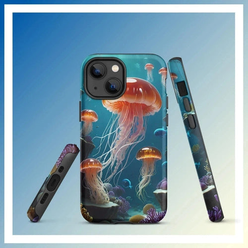 Ollieprint Jellyfish Ocean Tough Case for iPhone® 11, 12, 13, 14, 15 - Ollie Print Designs LLC