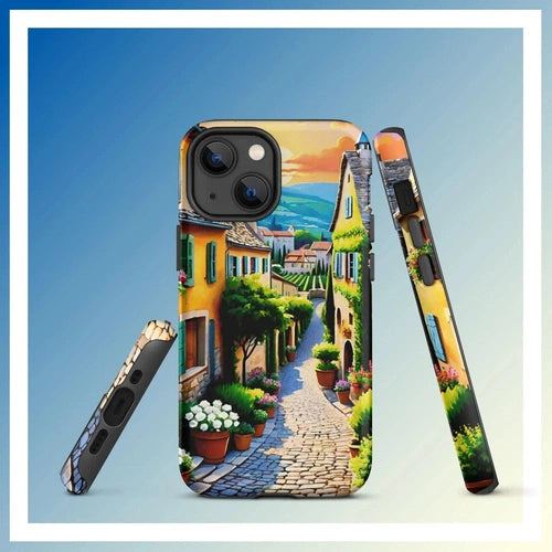 Ollieprint French Country Village Artwork Tough Case for iPhone® 11, 12, 13, 14, 15 - Ollie Print Designs LLC