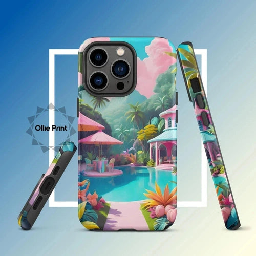 Ollieprint Pastel Pool Artwork Tough Case for iPhone® 11, 12, 13, 14, 15 - Ollie Print Designs LLC