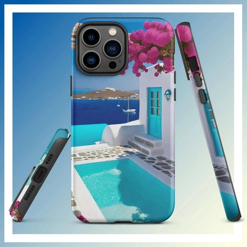 Ollieprint Greece Seaside Dream Artwork Tough Case for iPhone® 11, 12, 13, 14, 15 - Ollie Print Designs LLC