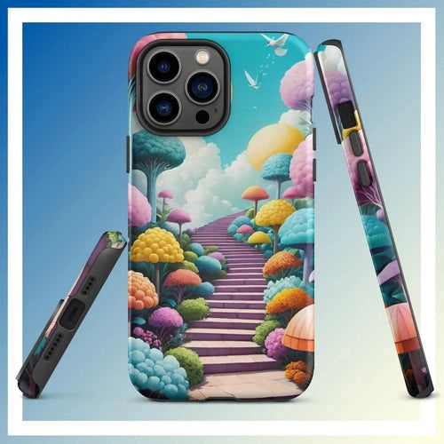 Ollieprint Stairway to the Sky Art Tough Case for iPhone® 11, 12, 13, 14, 15 - Ollie Print Designs LLC