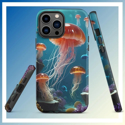 Ollieprint Jellyfish Ocean Tough Case for iPhone® 11, 12, 13, 14, 15 - Ollie Print Designs LLC