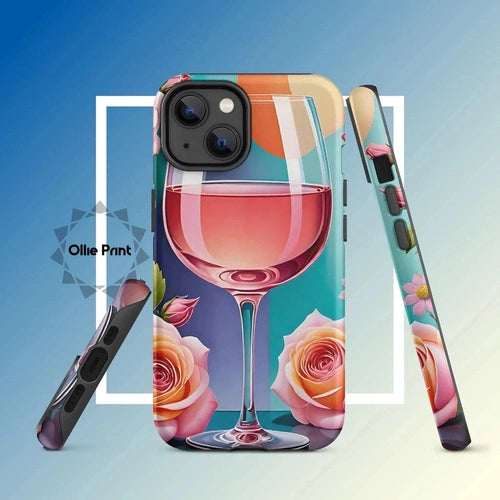 Ollieprint Rosé and Roses Tough Case for iPhone 11, 12, 13, 14, 15 - Ollie Print Designs LLC