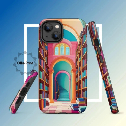 Ollieprint Enchanting Library Art Tough Case for iPhone® 11, 12, 13, 14, 15 - Ollie Print Designs LLC