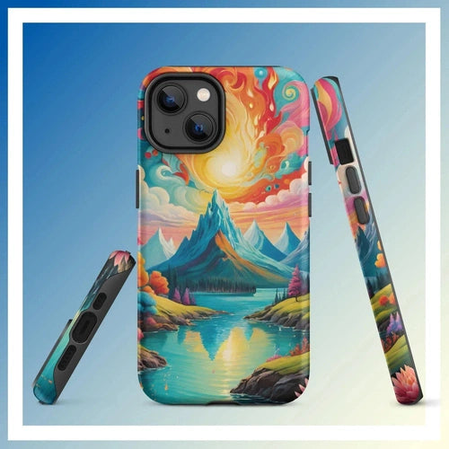 Ollie Print Fire and Water Art Tough Case for iPhone® 11, 12, 13, 14, 15 - Ollie Print Designs LLC