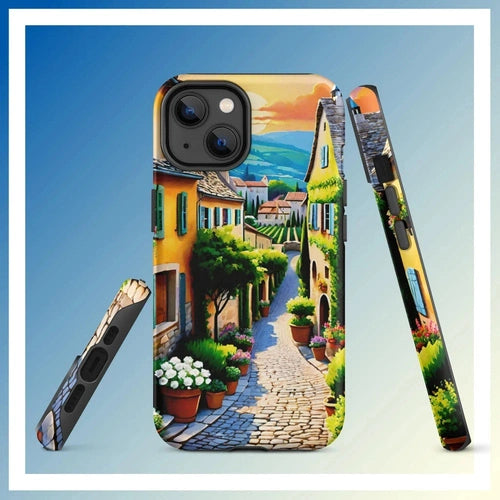 Ollieprint French Country Village Artwork Tough Case for iPhone® 11, 12, 13, 14, 15 - Ollie Print Designs LLC