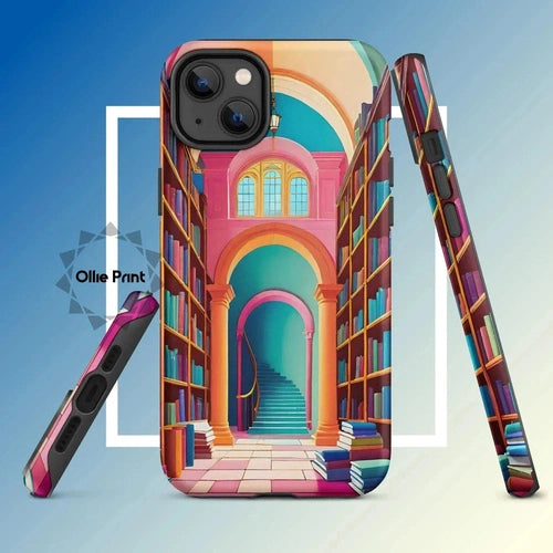 Ollieprint Enchanting Library Art Tough Case for iPhone® 11, 12, 13, 14, 15 - Ollie Print Designs LLC