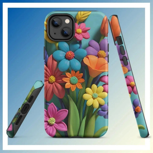 Ollie Print Clay Flower Bouquet Tough Case for iPhone® 11, 12, 13, 14, 15 - Ollie Print Designs LLC