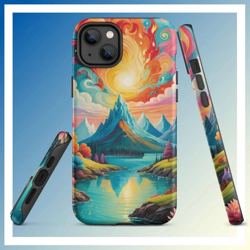 Ollie Print Fire and Water Art Tough Case for iPhone® 11, 12, 13, 14, 15 - Ollie Print Designs LLC