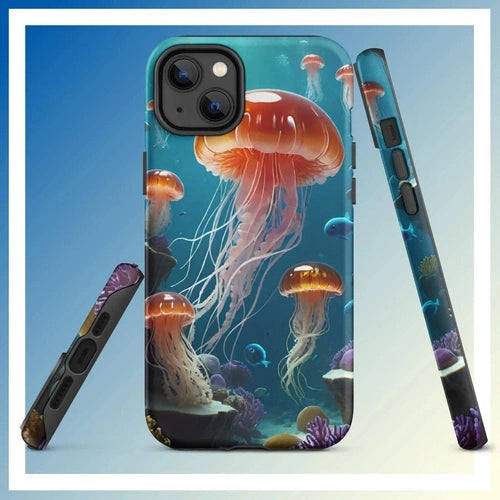 Ollieprint Jellyfish Ocean Tough Case for iPhone® 11, 12, 13, 14, 15 - Ollie Print Designs LLC