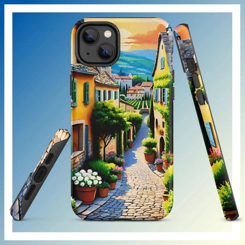 Ollieprint French Country Village Artwork Tough Case for iPhone® 11, 12, 13, 14, 15 - Ollie Print Designs LLC