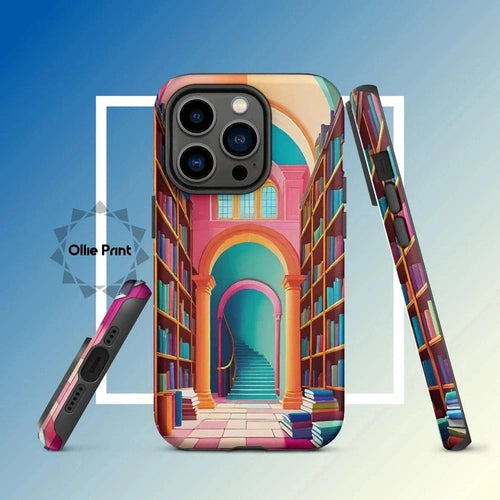 Ollieprint Enchanting Library Art Tough Case for iPhone® 11, 12, 13, 14, 15 - Ollie Print Designs LLC