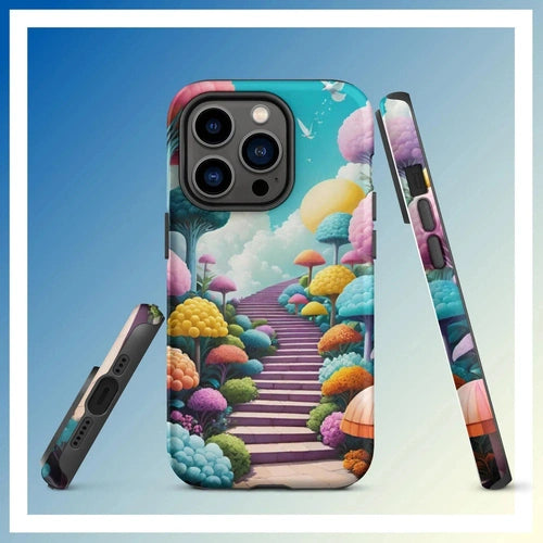 Ollieprint Stairway to the Sky Art Tough Case for iPhone® 11, 12, 13, 14, 15 - Ollie Print Designs LLC