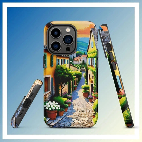 Ollieprint French Country Village Artwork Tough Case for iPhone® 11, 12, 13, 14, 15 - Ollie Print Designs LLC