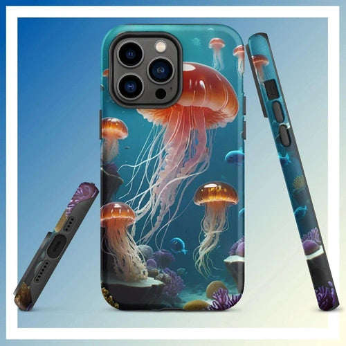 Ollieprint Jellyfish Ocean Tough Case for iPhone® 11, 12, 13, 14, 15