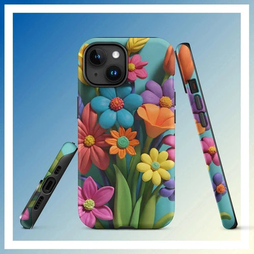 Ollie Print Clay Flower Bouquet Tough Case for iPhone® 11, 12, 13, 14, 15