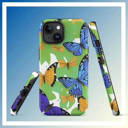 Ollieprint Butterfly Artwork Tough Case for iPhone® 11, 12, 13, 14, 15